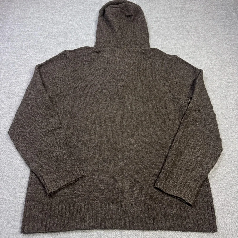 Carbon 2 Cobalt Hooded Sweater Mens Large Brown 1/4 Zip Quilted Elbow